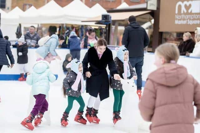 A free ice rink was put into the Market Square in January 2025