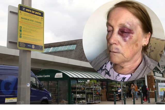 Rose Sharman (inset) had parked at Morrison's car park in Wellingborough. She fell in Wellingborough town centre and couldn't get back to her car