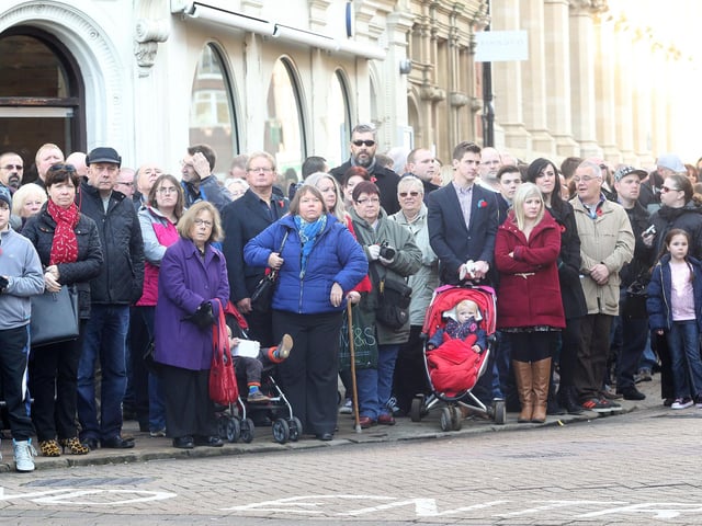 2014 - Remembrance Sunday parade and service in Northampton town centre.