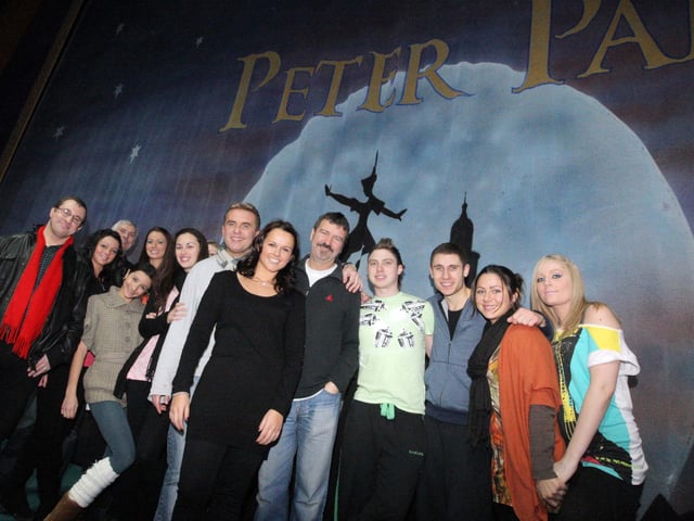 Claire Young was one of the cast of the BBC's The Apprentice and is pictured here at the Deco Theatre with stars of the panto