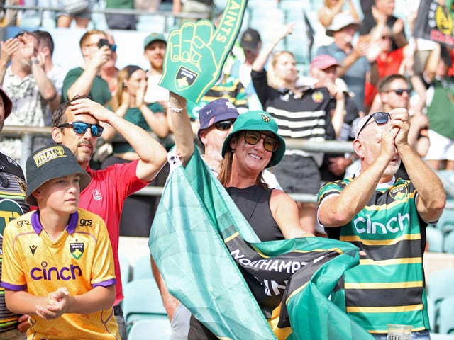Saints fans at Twickenham on Saturday June 20