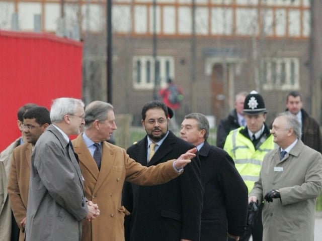 Prince Charles visiting the new development at Upton in January 2006