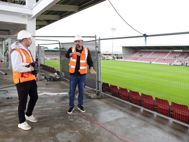 The new capacity of Sixfields will be 8,200 once the wok is finished and the club will have its first pitch-facing hospitality with executive boxes