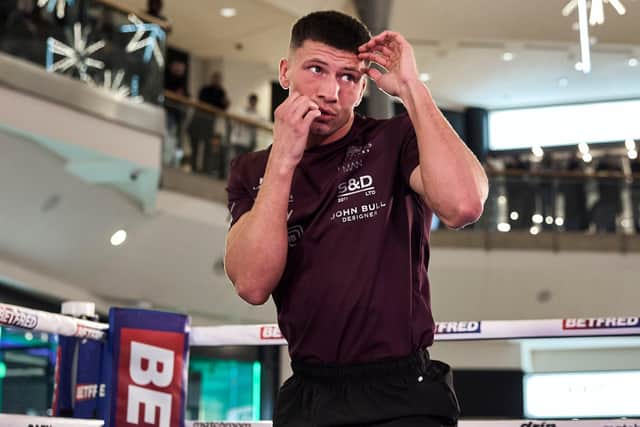 Kieron Conway during Wednesday's public workout at the Bull Ring shopping centre ahead of the Matchroom Boxing Event in Birmingham on Satuday (Picture: Mark Robinson/ Matchroom Boxing)
