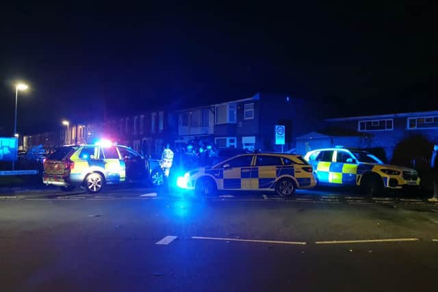 Police have sealed off Southampton Road in Far Cotton, Northampton