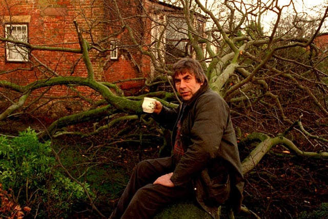 Bill Helm of Ashton, Preston with the 100 feet tall tree that missed his house by inches during gales in 1997