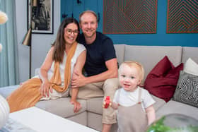 Maria Caballero and Oliver Newick with their son Héctor in their new home purchased by past campaign