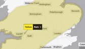 A weather warning for rain is in place across Northamptonshire.