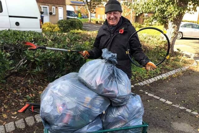 More than 50 bags of litter were collected by the four members of the Clean Up Crew last month, as well as following up reports of numerous fly tips.