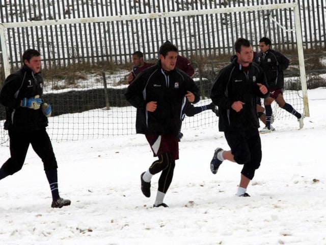 Cobblers / Northampton Town Football Club, Sixfields training in the snow in 2009