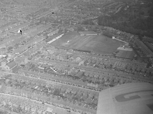 Aerial pic of County Ground, Northampton, date unknown
