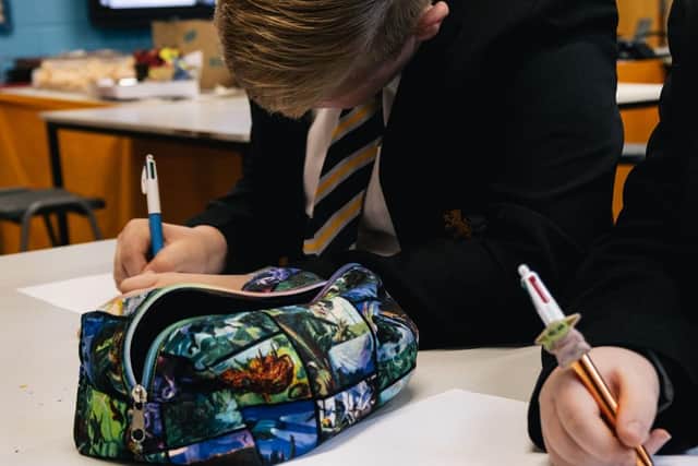 Students working