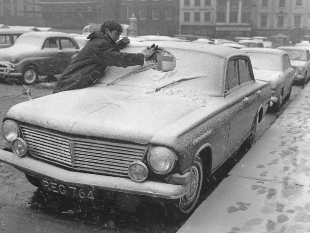 Snow in Northampton Market Square, February 10, 1966