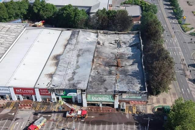 Firefighters are set to leave the scene of the huge fire at Dunelm in Northampton. Photo: Saulius Šaliamoras.
