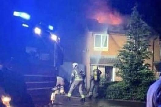 Three people were taken to hospital after a blaze in Bective Road, Northampton, on Thursday night