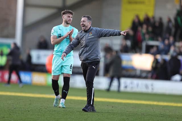 Jon Brady was all smiles at the end of Saturday's win over Burton
