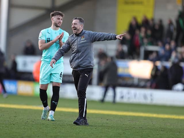 Jon Brady was all smiles at the end of Saturday's win over Burton