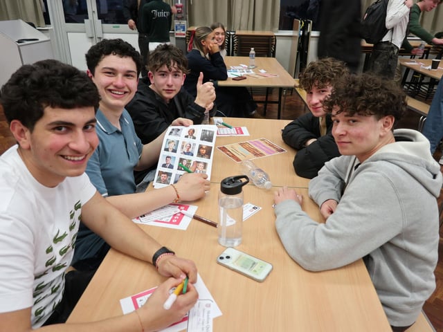 A quiz team participating.