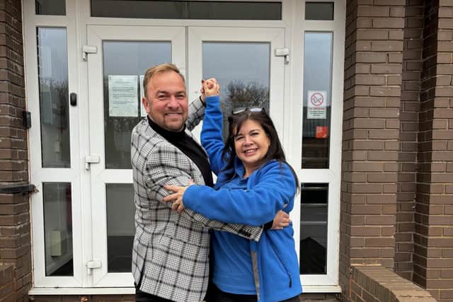 Strictly Northampton founder Andrzej Mialkowski with Cynthia Spencer Hospice’s Director of Income Generation & Communications, Anita Frith, who will be a judge in this year’s contest
