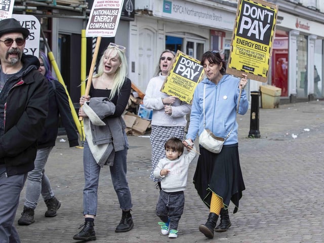Protestors gathered in Market Square on Saturday (October 1) to demonstrate against the rising energy prices and cost of living crisis. There was also a symbolic bill burning.