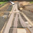Drone footage has been released of the rail freight terminal. Photo: Network Rail.
