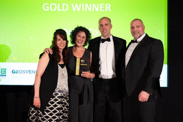 The Bell of Northampton team collecting their award at the SME Northamptonshire Awards in May 2024