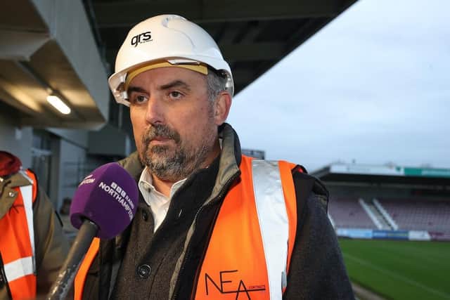 Kelvin Thomas gave Kevin Nolan and the local media a tour around the East Stand on Tuesday