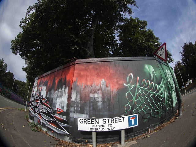 Some of the UK's top graffiti artists sprayed walls and boards in Sol Central, Green Street and St Peter’s Way with the intention to increase community pride and reduce crime