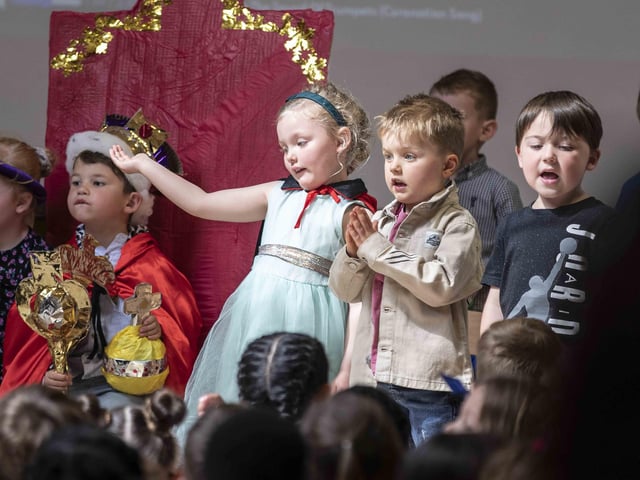 Pupils and teachers at the school held a 'fake' Coronation on Thursday (May 4) ahead of the historic event.