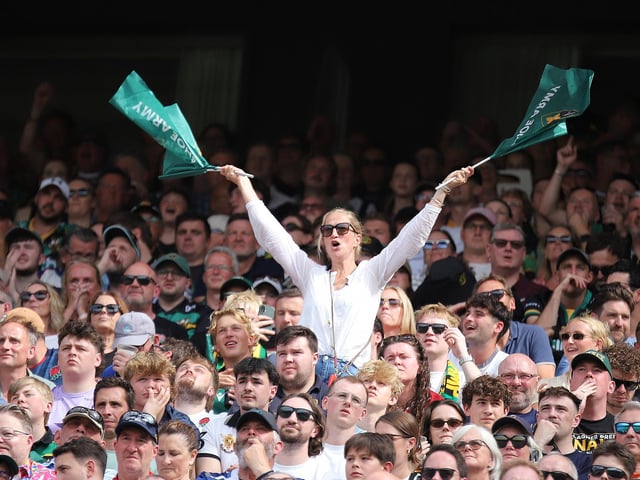 Saints fans at Twickenham on Saturday June 20