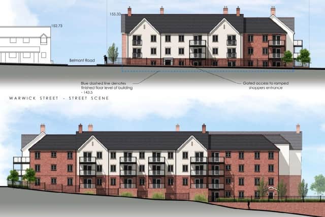 Plans for the retirement apartment building.