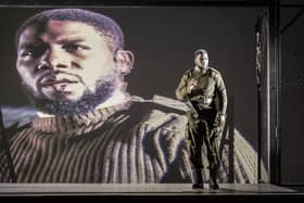 Dwane Walcott as Othello in a bold new production taking to the stage in Northampton (photo: Marc Brenner)