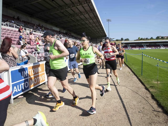 Hundreds of runners took part in the race on Sunday June 25, which started and finished at Sixfields stadium.
