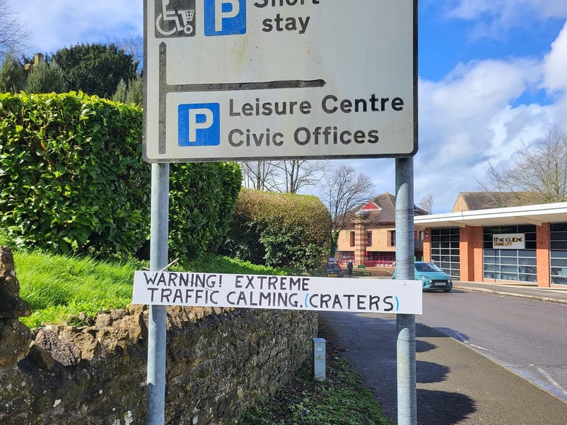 People joined in hanging signs across Daventry a couple of days ago.