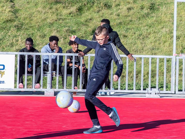 The new community all-weather pitch here at Sixfields was officially opened at Saturday’s Community Day game. Pictures by Kirsty Edmonds