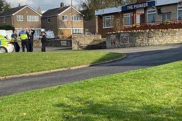 Police officers taped off the car park around The Pioneer following the altercation on Thursday evening.