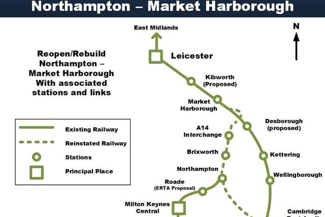 Area diagram shows the connections these rail links offer.