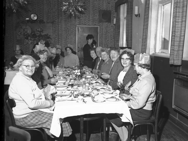 Christmas party with the elderly, mid-1960s