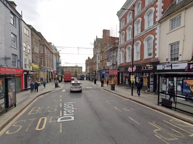 The Drapery, in the town centre, had 20 reported crimes, the second-highest in Northampton.Credit: Google