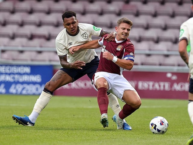 Skipper Sam Hoskins was close on a couple of occasions when leading the line in the first half. He shifted to wing-back in the second