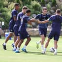 Cobblers players working hard in the Spanish sunshine