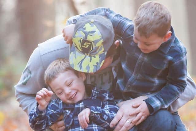 Shaun Taylor pictured with his boys, Oscar and Ethan.