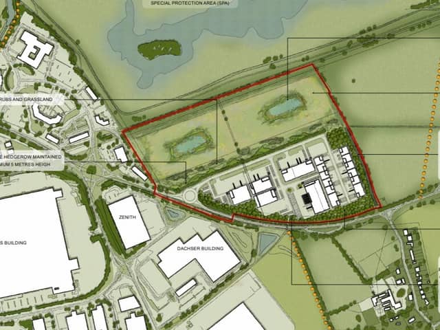The plans for the employment zone were located to the north of Great Houghton and adjacent to the existing Brackmills Industrial Estate.
Credit: Duncan Investments Ltd