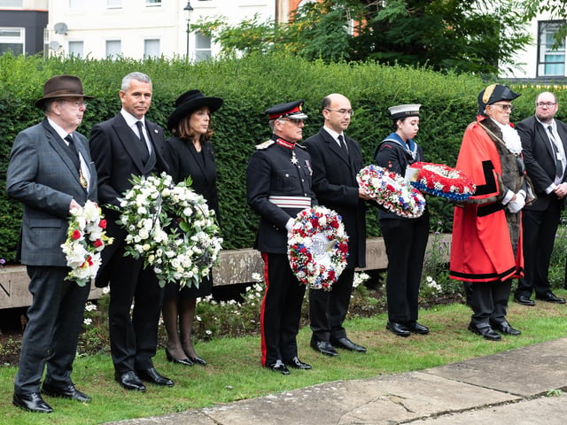 Northamptonshire civic leaders laid wreaths outside All Saints Church on Saturday (September 10) as a way to pay their respects to Her Majesty The Queen.