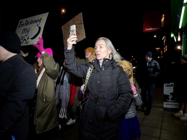 The event took place in Northampton on Friday November 2024 and saw dozens of activists march for an end to violence against women and girls.