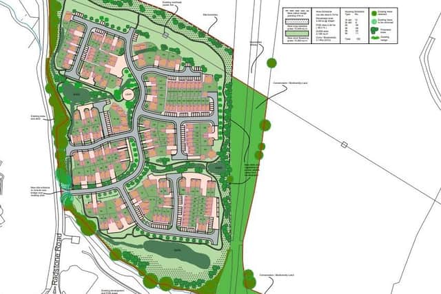 Plans for the 150 home development to the north of Brackley. Credit: Greystoke Land