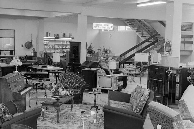 The furniture department of Dingwall's Department Store in 1961.