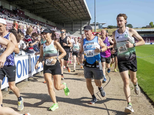 Hundreds of runners took part in the race on Sunday June 25, which started and finished at Sixfields stadium.
