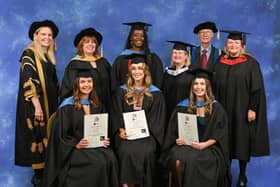 Prize winning UON graduates and senior faculty members at the University of Northampton