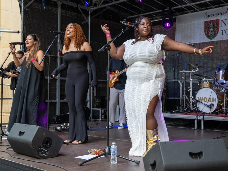 Nerissa And The Vibe performing on the Main Stage at the Northampton Music Festival on Sunday, September 8, 2024. Photo by David Jackson.